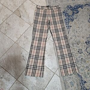 Burberry Nova Check Stretched Ankle Mid Rise Pants Size 6